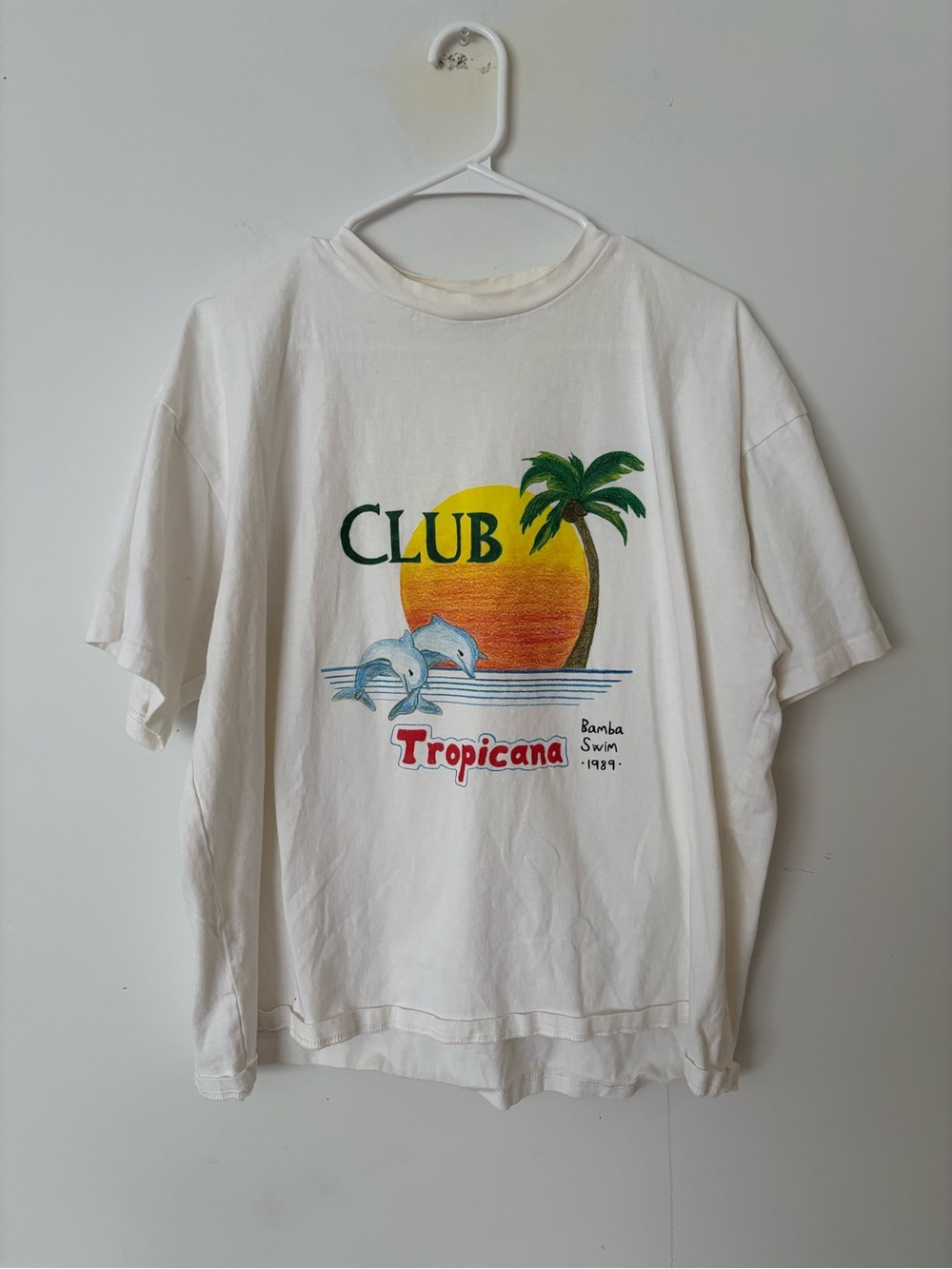 bamba swim 1989 club tropicana dolphin island oversize tee shirt beach coverup🏝️